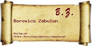Borovics Zebulon névjegykártya
